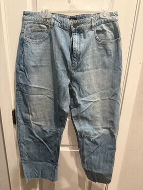 Me+em Women's Barrel-Leg Mid-Rise Denim Jeans Size 32‎